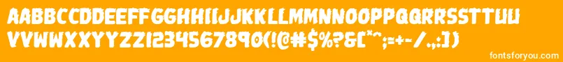 Johnnytorch-Schriftart – Weiße Schriften auf orangefarbenem Hintergrund