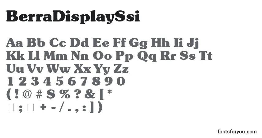 A fonte BerraDisplaySsi – alfabeto, números, caracteres especiais