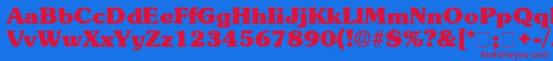 フォントBerraDisplaySsi – 赤い文字の青い背景
