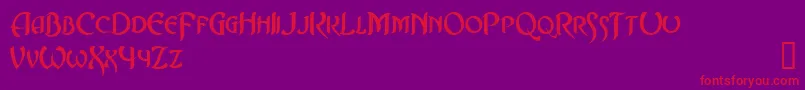 Asrafel ffy Font – Red Fonts on Purple Background