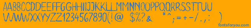 LongClam Font – Blue Fonts on Orange Background