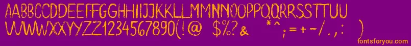 LongClam Font – Orange Fonts on Purple Background