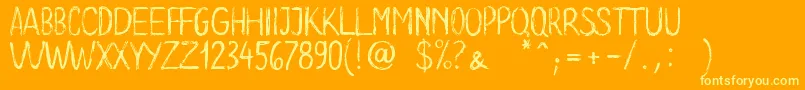 LongClam Font – Yellow Fonts on Orange Background