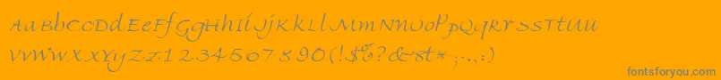 AmbienteScriptSsiLight Font – Gray Fonts on Orange Background