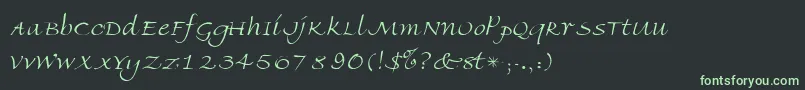 AmbienteScriptSsiLight-fontti – vihreät fontit mustalla taustalla