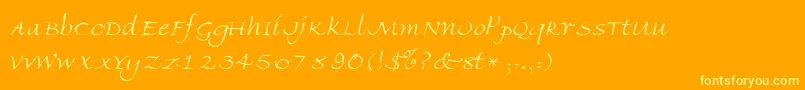 AmbienteScriptSsiLight Font – Yellow Fonts on Orange Background