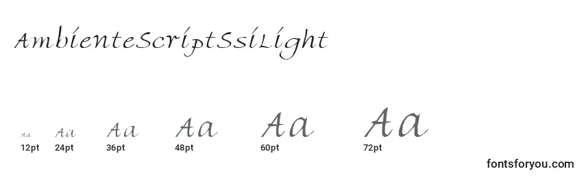 Размеры шрифта AmbienteScriptSsiLight