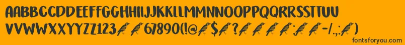 DkHoneyguideCaps Font – Black Fonts on Orange Background