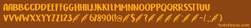 DkHoneyguideCaps Font – Orange Fonts on Brown Background