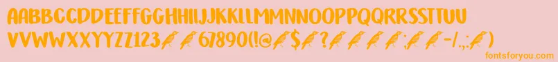 DkHoneyguideCaps Font – Orange Fonts on Pink Background