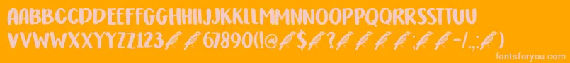 DkHoneyguideCaps Font – Pink Fonts on Orange Background