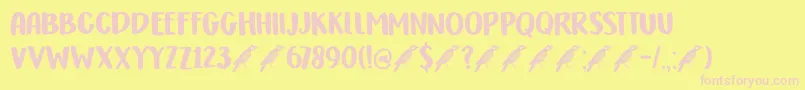 DkHoneyguideCaps Font – Pink Fonts on Yellow Background