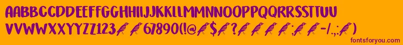 DkHoneyguideCaps Font – Purple Fonts on Orange Background