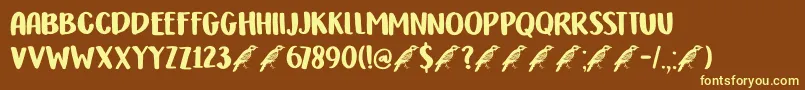 DkHoneyguideCaps Font – Yellow Fonts on Brown Background