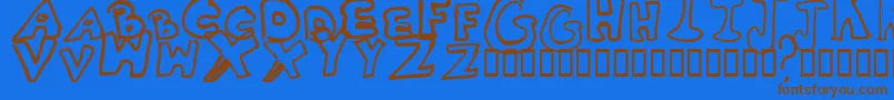 フォントWhitney2 – 茶色の文字が青い背景にあります。