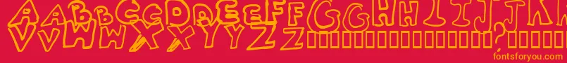 Whitney2 Font – Orange Fonts on Red Background
