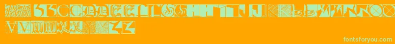 Capsmks Font – Green Fonts on Orange Background