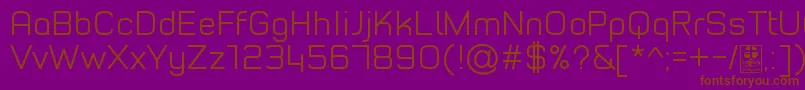 Więcej informacji o czcionce TypoStyleLightDemo Czcionka TypoStyleLightDemo – brązowe czcionki na fioletowym tle