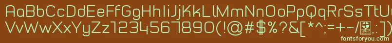 フォントTypoStyleLightDemo – 緑色の文字が茶色の背景にあります。