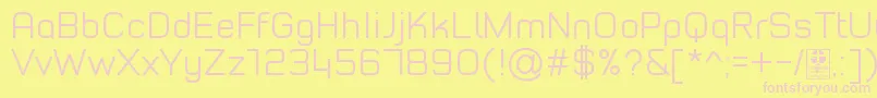 TypoStyleLightDemo-fontti – vaaleanpunaiset fontit keltaisella taustalla