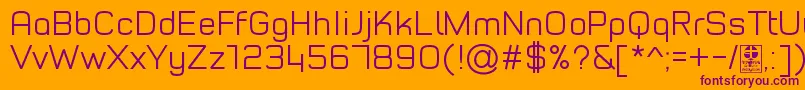 Czcionka TypoStyleLightDemo – fioletowe czcionki na pomarańczowym tle