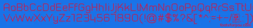 TypoStyleLightDemo-fontti – punaiset fontit sinisellä taustalla