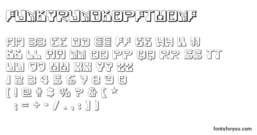 A fonte Funkyrundkopftwonf – alfabeto, números, caracteres especiais