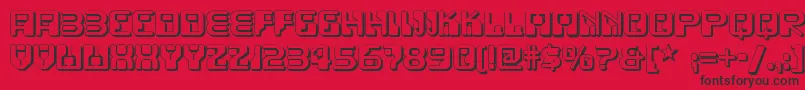 フォントFunkyrundkopftwonf – 赤い背景に黒い文字