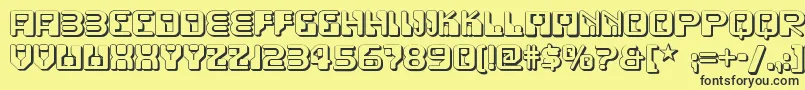 Funkyrundkopftwonf Font – Black Fonts on Yellow Background