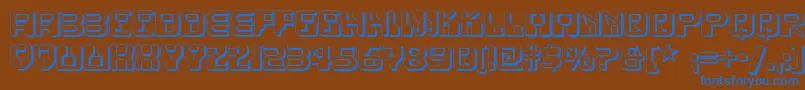 Funkyrundkopftwonf Font – Blue Fonts on Brown Background