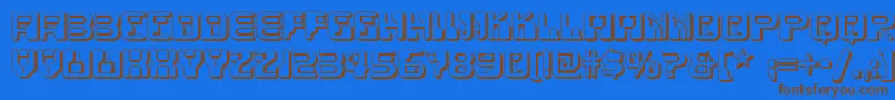 Więcej informacji o czcionce Funkyrundkopftwonf Czcionka Funkyrundkopftwonf – brązowe czcionki na niebieskim tle