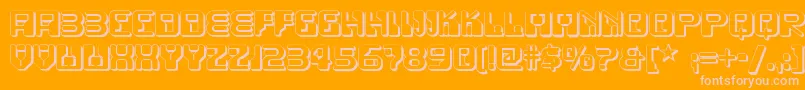 Fonte Funkyrundkopftwonf – fontes rosa em um fundo laranja