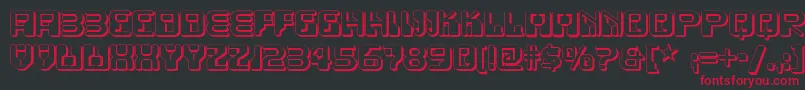 Funkyrundkopftwonf Font – Red Fonts on Black Background