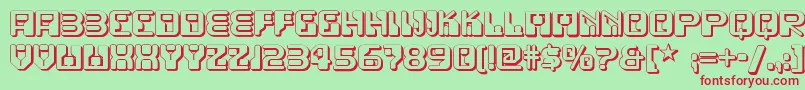 Funkyrundkopftwonf Font – Red Fonts on Green Background