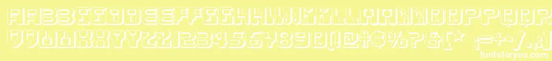 Funkyrundkopftwonf Font – White Fonts on Yellow Background