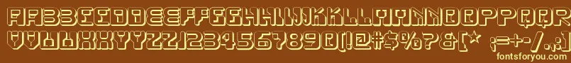 Funkyrundkopftwonf Font – Yellow Fonts on Brown Background