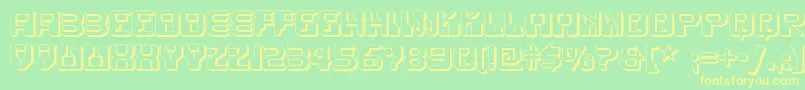 Funkyrundkopftwonf Font – Yellow Fonts on Green Background