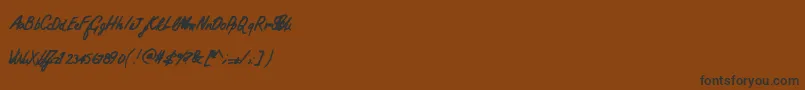 Czcionka Practicalscript – czarne czcionki na brązowym tle