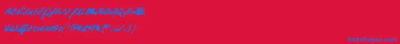 Шрифт Practicalscript – синие шрифты на красном фоне