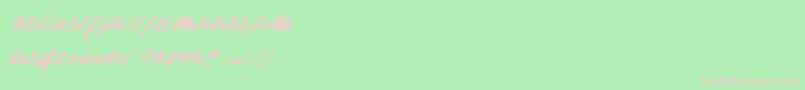 フォントPracticalscript – 緑の背景にピンクのフォント