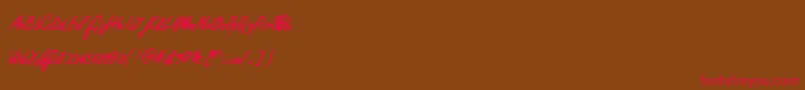 Practicalscript Font – Red Fonts on Brown Background