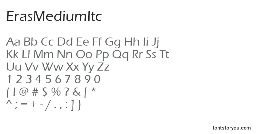 A fonte ErasMediumItc – alfabeto, números, caracteres especiais