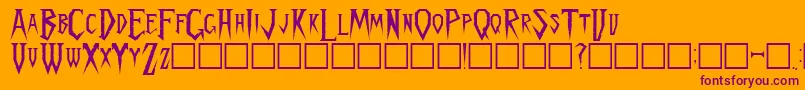 Fonte SpykkerRegular – fontes roxas em um fundo laranja