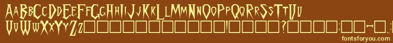 Police SpykkerRegular – polices jaunes sur fond brun