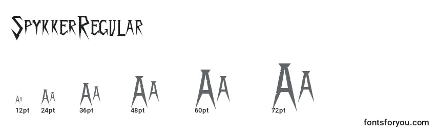 SpykkerRegular Font Sizes