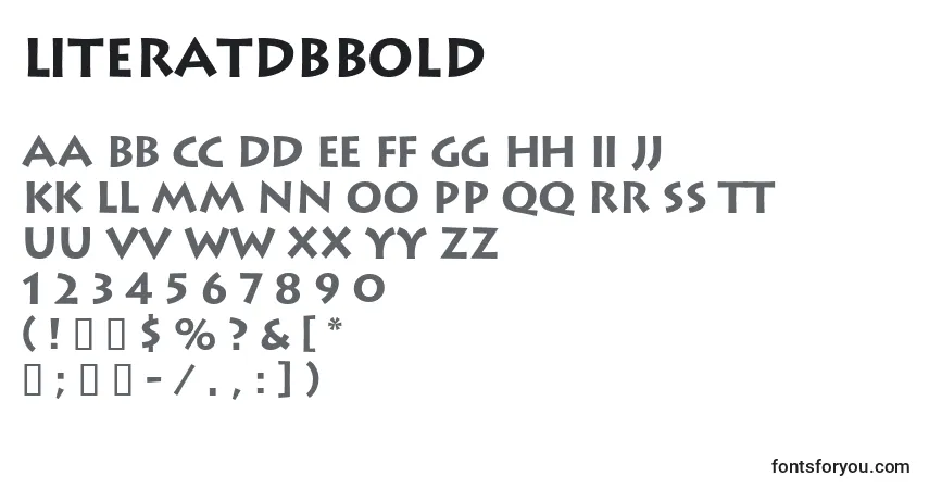 A fonte LiteratdbBold – alfabeto, números, caracteres especiais