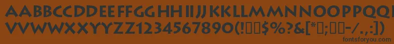 フォントLiteratdbBold – 黒い文字が茶色の背景にあります