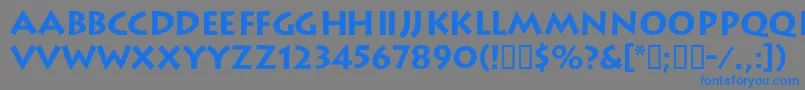 フォントLiteratdbBold – 灰色の背景に青い文字