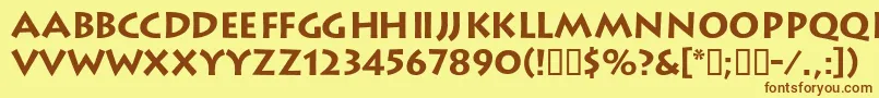 Шрифт LiteratdbBold – коричневые шрифты на жёлтом фоне