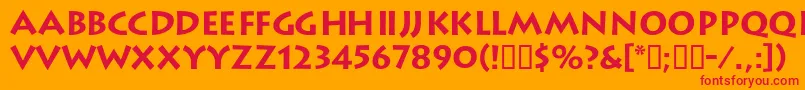 Więcej informacji o czcionce LiteratdbBold Czcionka LiteratdbBold – czerwone czcionki na pomarańczowym tle